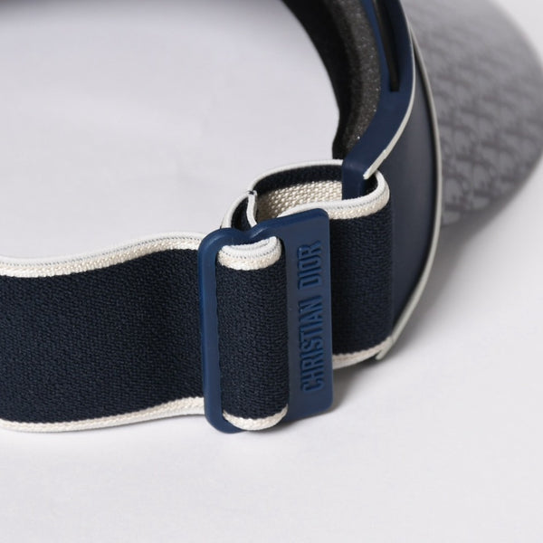 新品未使用 Christian Dior クリスチャンディオール DiorClub ディオールクラブ V1U サンバイザー 31B8 オブリーク ネイビー 中古 4a005398