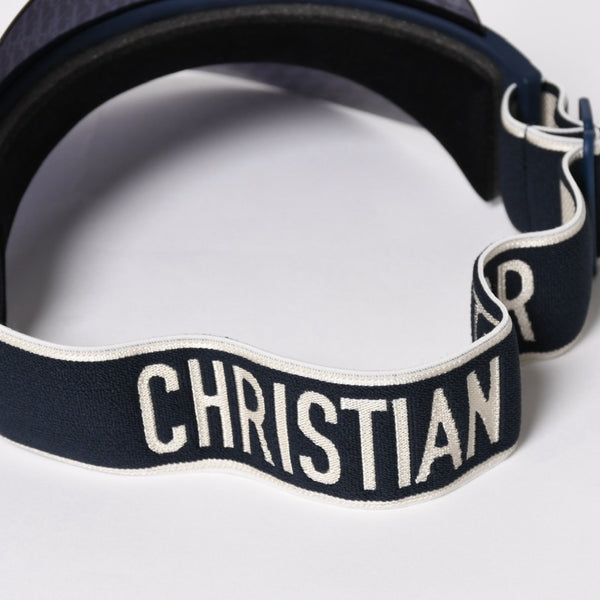 新品未使用 Christian Dior クリスチャンディオール DiorClub ディオールクラブ V1U サンバイザー 31B8 オブリーク ネイビー 中古 4a005398