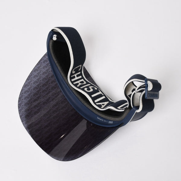 新品未使用 Christian Dior クリスチャンディオール DiorClub ディオールクラブ V1U サンバイザー 31B8 オブリーク ネイビー 中古 4a005398
