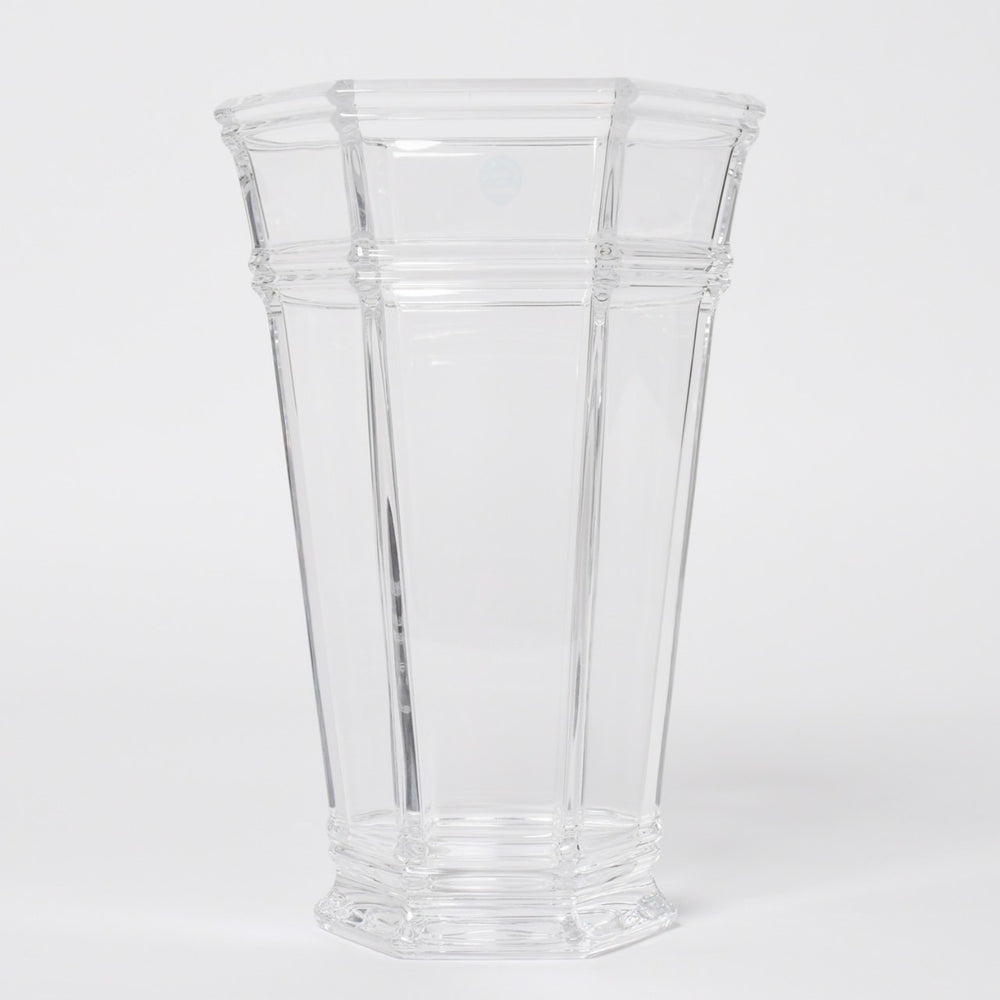 新品未使用 TIFFANY&Co. ティファニー Flower Vase フラワーベース 花瓶 ガラス ヘキサゴン クリア 企業刻印 ネーム入り 中古 4a005293