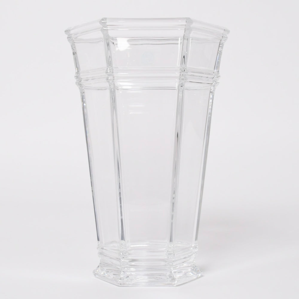 新品未使用 TIFFANY&Co. ティファニー Flower Vase フラワーベース 花瓶 ガラス ヘキサゴン クリア 企業刻印 ネーム入り 中古 4a005292