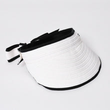画像をギャラリービューアに読み込む, 極美品 CHANEL シャネル 22SS サンバイザー 帽子 AA8071 サイズM ココマーク リボン ラフィア ブラック ホワイト 中古 4a005401