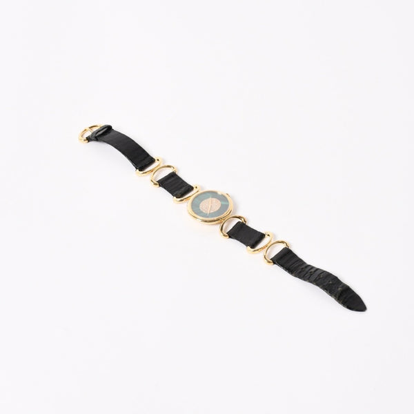 PIAGET ピアジェ 腕時計 9802 D 重量約31.69g 18KYG 純正ダイヤ レザー 手巻き マラカイト文字盤 750刻印 美品 中古 4a003721