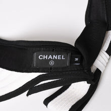 画像をギャラリービューアに読み込む, 極美品 CHANEL シャネル 22SS サンバイザー 帽子 AA8071 サイズM ココマーク リボン ラフィア ブラック ホワイト 中古 4a005401