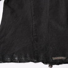 Load image into Gallery viewer, CHROME HEARTS クロムハーツ × リックオウエンス ノーカラーウォッシャブルシングルレザーライダースジャケット シープレザー シルバー925 ダガー アウター XLサイズ 美品 中古 4a003725