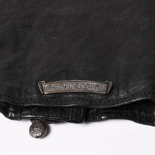 Load image into Gallery viewer, CHROME HEARTS クロムハーツ × リックオウエンス ノーカラーウォッシャブルシングルレザーライダースジャケット シープレザー シルバー925 ダガー アウター XLサイズ 美品 中古 4a003725