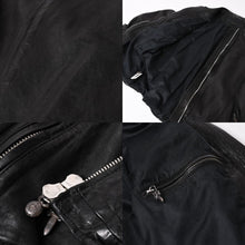 Load image into Gallery viewer, CHROME HEARTS クロムハーツ × リックオウエンス ノーカラーウォッシャブルシングルレザーライダースジャケット シープレザー シルバー925 ダガー アウター XLサイズ 美品 中古 4a003725
