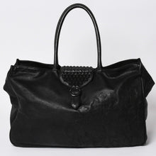 Load image into Gallery viewer, 極美品 CHROME HEARTS クロムハーツ JET SET トートバッグ ボストンバッグ クロスパッチ レザー シルバー925 ブラックロジウム 中古 4a003752
