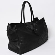 Load image into Gallery viewer, 極美品 CHROME HEARTS クロムハーツ JET SET トートバッグ ボストンバッグ クロスパッチ レザー シルバー925 ブラックロジウム 中古 4a003752
