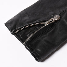 Load image into Gallery viewer, CHROME HEARTS クロムハーツ × リックオウエンス ノーカラーウォッシャブルシングルレザーライダースジャケット シープレザー シルバー925 ダガー アウター XLサイズ 美品 中古 4a003725