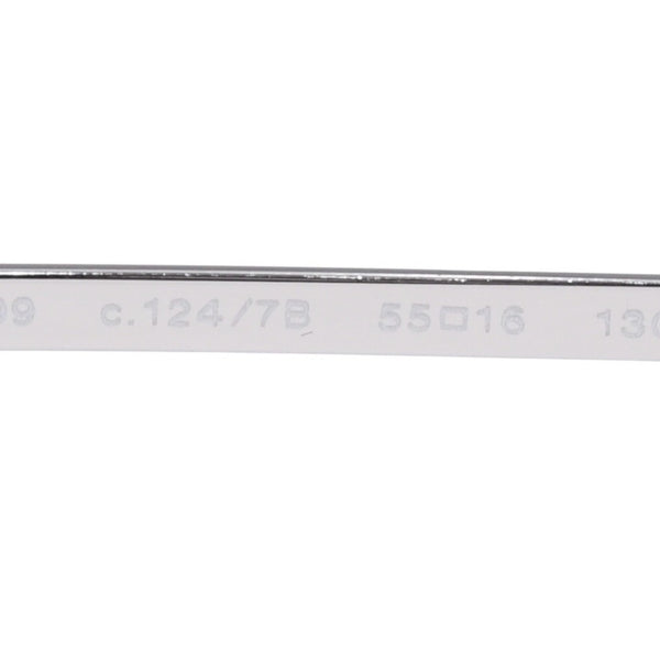 新品未使用 CHANEL シャネル ハーフリム サングラス アイウェア 4099 c.124/7B サイズ55□16 130 ココマーク ブルー シルバー 中古 4a003741