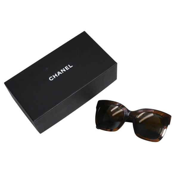 CHANEL Sunglasses Eyewear 5357-A c.1569/Y9 Size 53□23 140 Coco Mark Brown Good Condition Used 4a003738