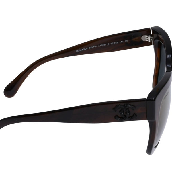 CHANEL Sunglasses Eyewear 5357-A c.1569/Y9 Size 53□23 140 Coco Mark Brown Good Condition Used 4a003738