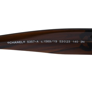CHANEL Sunglasses Eyewear 5357-A c.1569/Y9 Size 53□23 140 Coco Mark Brown Good Condition Used 4a003738