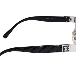 CHANEL シャネル ハーフリム サングラス アイウェア 4130-B c.127/8G サイズ56□16 135 ココマーク ラインストーン 美品 中古 4a003732