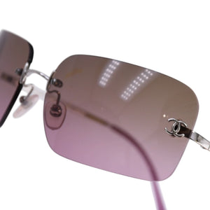Very good condition CHANEL rimless sunglasses eyewear 4017 c.124/77 size 62□17 120 here mark gradation used 4a003728