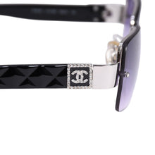 画像をギャラリービューアに読み込む, CHANEL シャネル ハーフリム サングラス アイウェア 4130-B c.127/8G サイズ56□16 135 ココマーク ラインストーン 美品 中古 4a003732