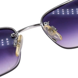 CHANEL シャネル ハーフリム サングラス アイウェア 4130-B c.127/8G サイズ56□16 135 ココマーク ラインストーン 美品 中古 4a003732