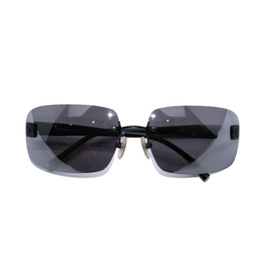 CHANEL Rimless Sunglasses Eyewear 4026 c.142/22 Size 63□17 120 Coco Mark Black Good Condition Used 4a003734