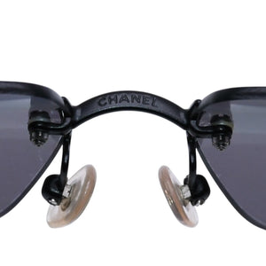 CHANEL Rimless Sunglasses Eyewear 4026 c.142/22 Size 63□17 120 Coco Mark Black Good Condition Used 4a003734