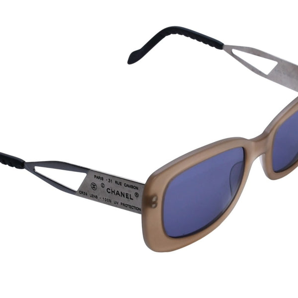 CHANEL Sunglasses Eyewear 10519 C0651 Coco Mark Cambon Plate Beige Square Good Condition Used 4a003737