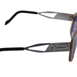 CHANEL Sunglasses Eyewear 10519 C0651 Coco Mark Cambon Plate Beige Square Good Condition Used 4a003737