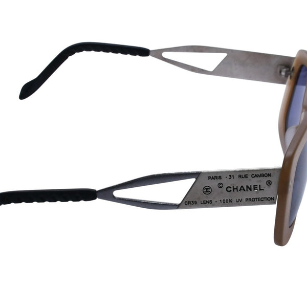 CHANEL Sunglasses Eyewear 10519 C0651 Coco Mark Cambon Plate Beige Square Good Condition Used 4a003737