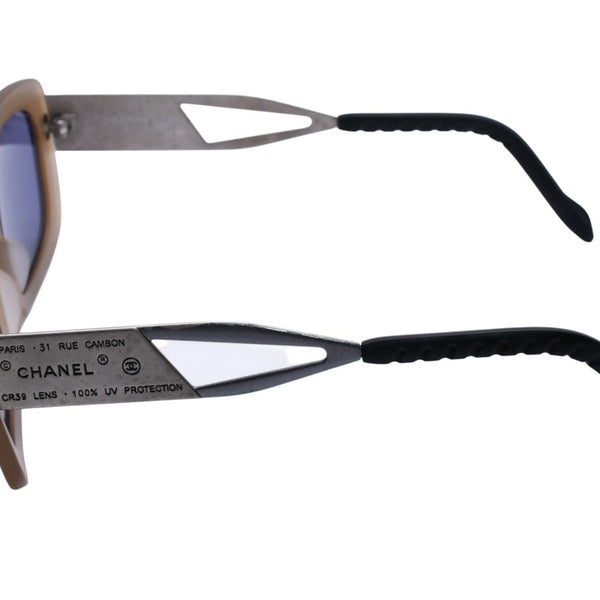 CHANEL Sunglasses Eyewear 10519 C0651 Coco Mark Cambon Plate Beige Square Good Condition Used 4a003737