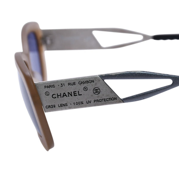 CHANEL Sunglasses Eyewear 10519 C0651 Coco Mark Cambon Plate Beige Square Good Condition Used 4a003737