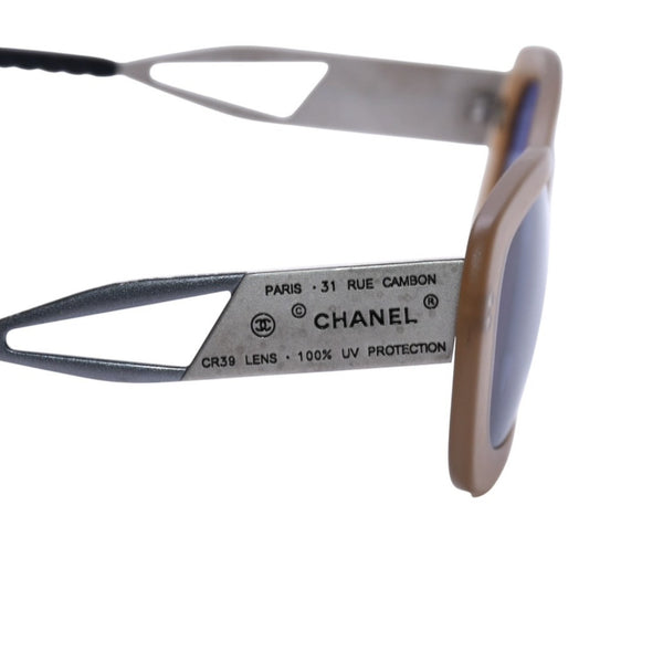 CHANEL Sunglasses Eyewear 10519 C0651 Coco Mark Cambon Plate Beige Square Good Condition Used 4a003737