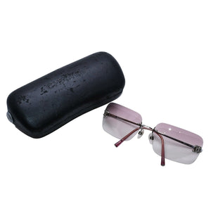 CHANEL Rimless Sunglasses Eyewear 4017-D c.124/58 Size 62□17 120 Coco Mark Rhinestone Pink Good Condition Used 4a003731