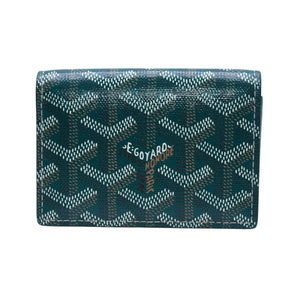 Like new GOYARD Malsherbes card case MALESHPMLTY09CL09X Silver hardware Green PVC vocal calfskin Used 4a003847