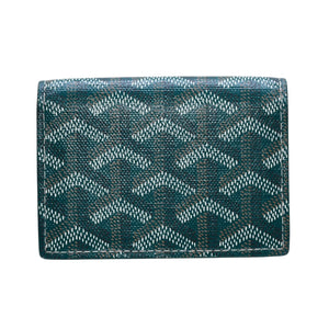 Like new GOYARD Malsherbes card case MALESHPMLTY09CL09X Silver hardware Green PVC vocal calfskin Used 4a003847
