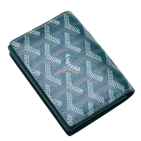 Like new GOYARD Malsherbes card case MALESHPMLTY09CL09X Silver hardware Green PVC vocal calfskin Used 4a003847