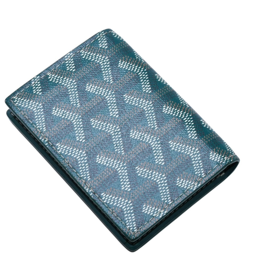 Like new GOYARD Malsherbes card case MALESHPMLTY09CL09X Silver hardware Green PVC vocal calfskin Used 4a003847