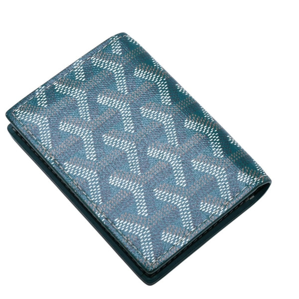 Like new GOYARD Malsherbes card case MALESHPMLTY09CL09X Silver hardware Green PVC vocal calfskin Used 4a003847