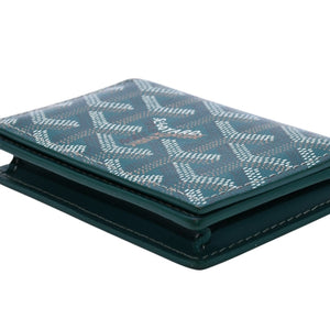 Like new GOYARD Malsherbes card case MALESHPMLTY09CL09X Silver hardware Green PVC vocal calfskin Used 4a003847