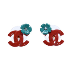 極美品 CHANEL シャネル ココマーク ピアス 重量約3.98g 04P刻印 ラインストーン フラワー 両耳用 中古 4a003131