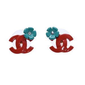 極美品 CHANEL シャネル ココマーク ピアス 重量約3.98g 04P刻印 ラインストーン フラワー 両耳用 中古 4a003131
