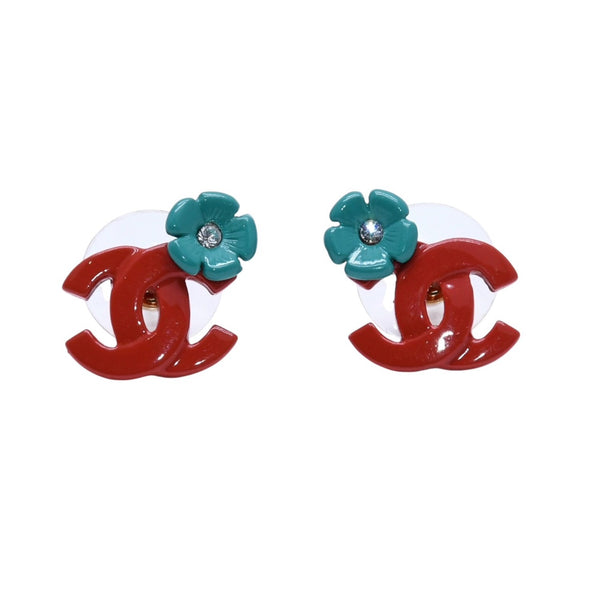 極美品 CHANEL シャネル ココマーク ピアス 重量約3.98g 04P刻印 ラインストーン フラワー 両耳用 中古 4a003131