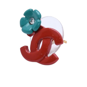 極美品 CHANEL シャネル ココマーク ピアス 重量約3.98g 04P刻印 ラインストーン フラワー 両耳用 中古 4a003131