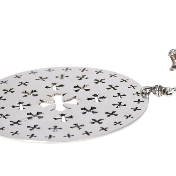 Very good condition CHROME HEARTS CIRCLE CH PLUS drop earrings Weight approx. 15.34g One ear 925 Silver Used 4a003622