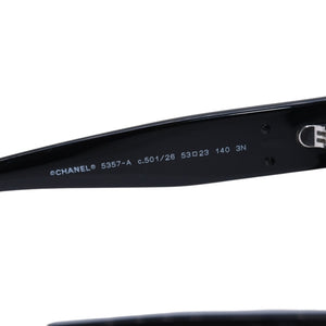 CHANEL シャネル ウェリントン サングラス アイウェア 5357-A c.501/26 サイズ53□23 140 ココマーク ブラック 美品 中古 4a003740