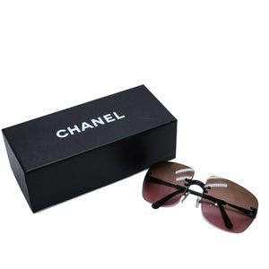 CHANEL シャネル リムレス サングラス アイウェア 4006 c.101/77 サイズ64□16 125 ココマーク グラデーション 美品 中古 4a003730
