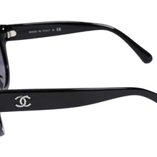画像をギャラリービューアに読み込む, CHANEL シャネル ウェリントン サングラス アイウェア 5371-A c.501/S6 サイズ52□21 140 ココマーク ブラック 美品 中古 4a003739