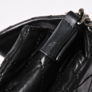 CHANEL Wild Stitch S Flap S Chain Shoulder Bag No. 17 Coco Mark Calf Leather Black Good Condition Used 4a003743