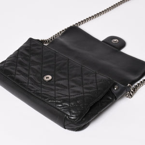 CHANEL Wild Stitch S Flap S Chain Shoulder Bag No. 17 Coco Mark Calf Leather Black Good Condition Used 4a003743
