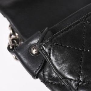 CHANEL Wild Stitch S Flap S Chain Shoulder Bag No. 17 Coco Mark Calf Leather Black Good Condition Used 4a003743