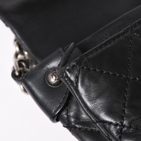 CHANEL Wild Stitch S Flap S Chain Shoulder Bag No. 17 Coco Mark Calf Leather Black Good Condition Used 4a003743
