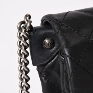 CHANEL Wild Stitch S Flap S Chain Shoulder Bag No. 17 Coco Mark Calf Leather Black Good Condition Used 4a003743
